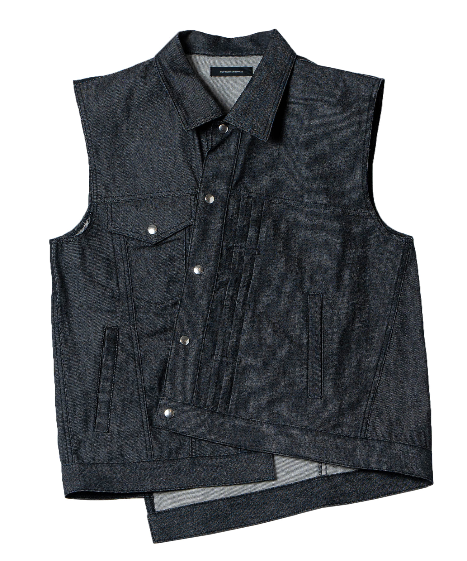 asymmetry denim vest / NOT CONVENTIONAL公式通販