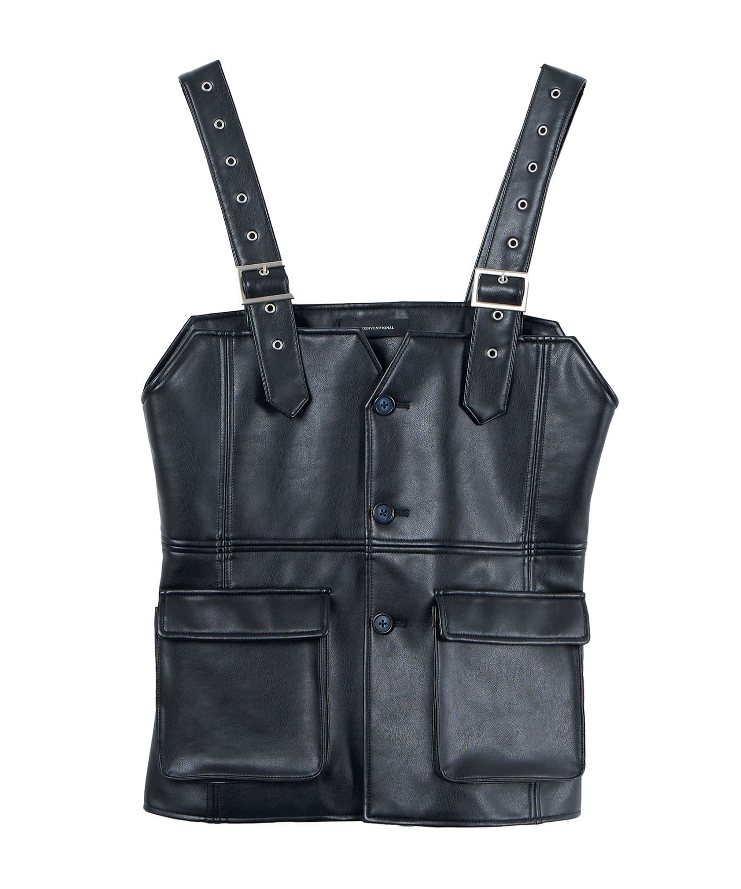 leather tailored design vest