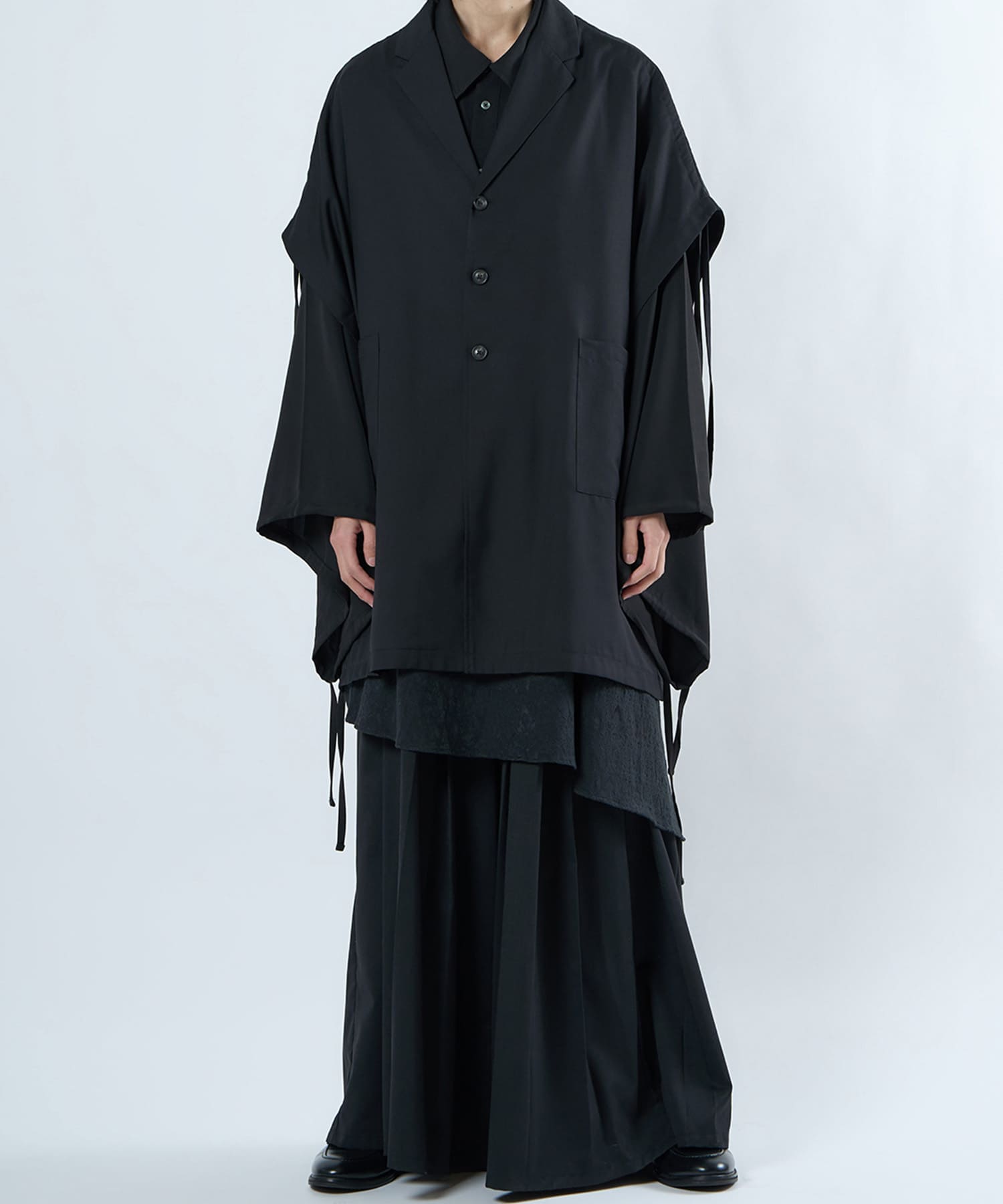shirring cape vest