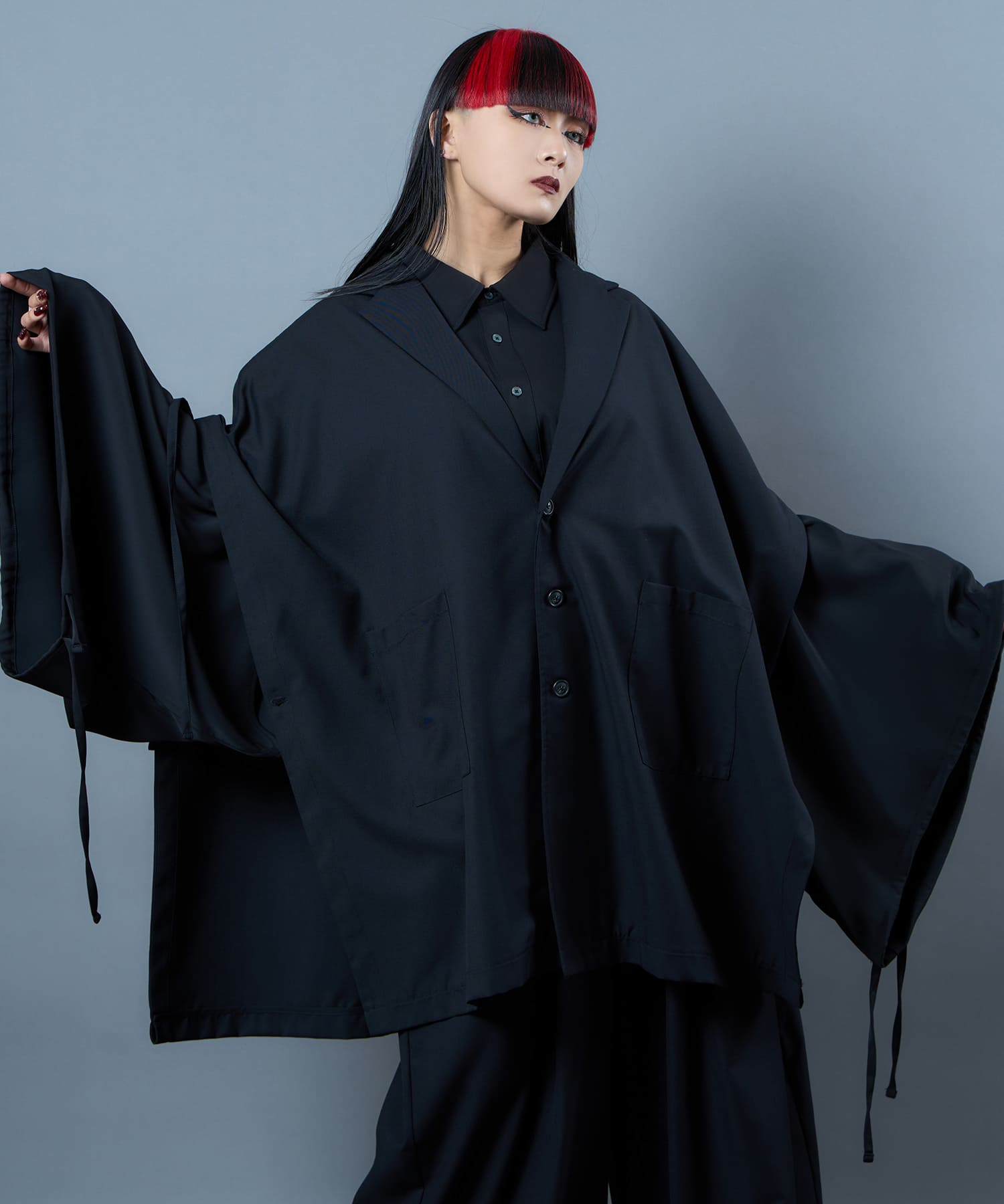 shirring cape vest
