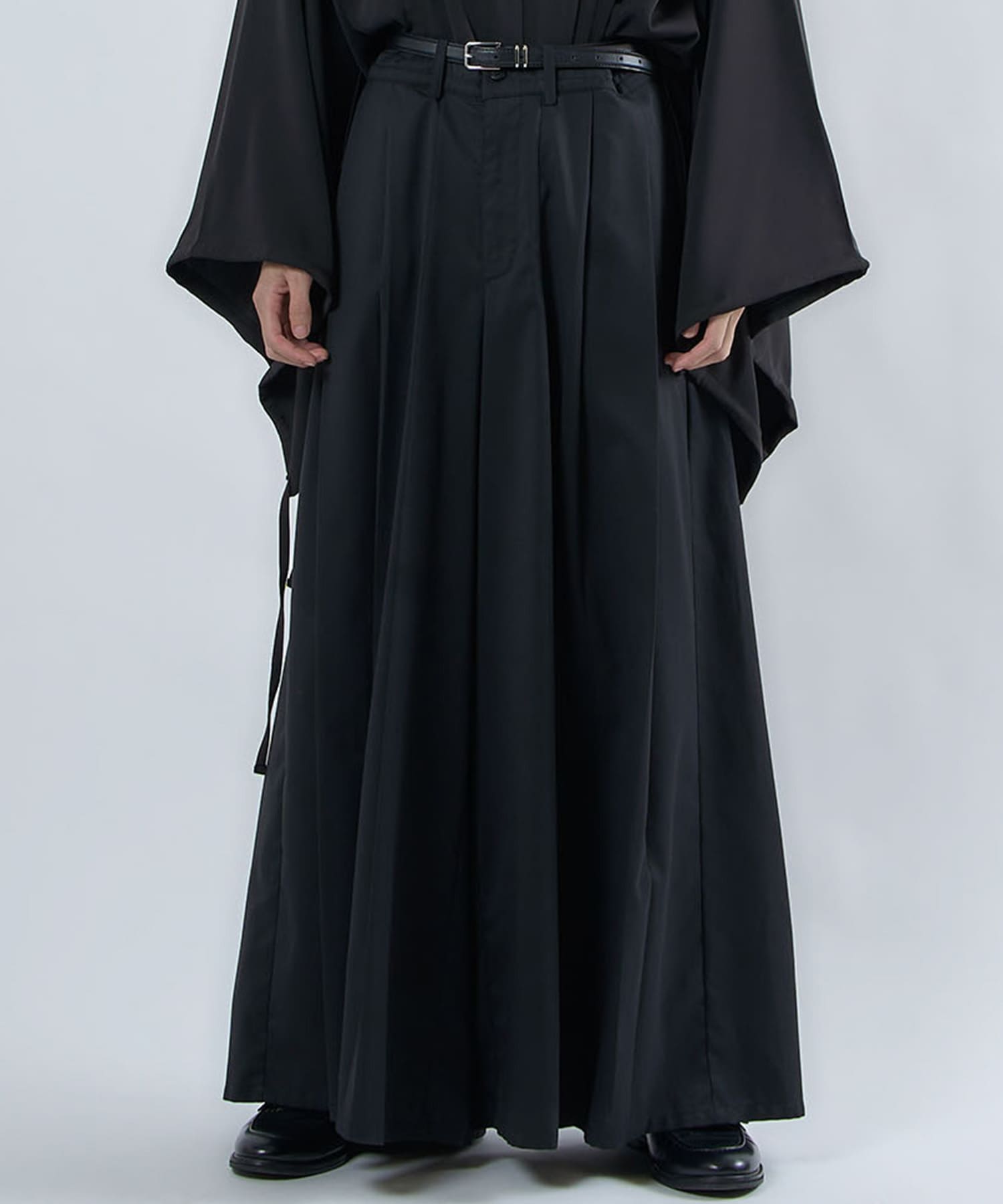 tuck pleats hakama pants