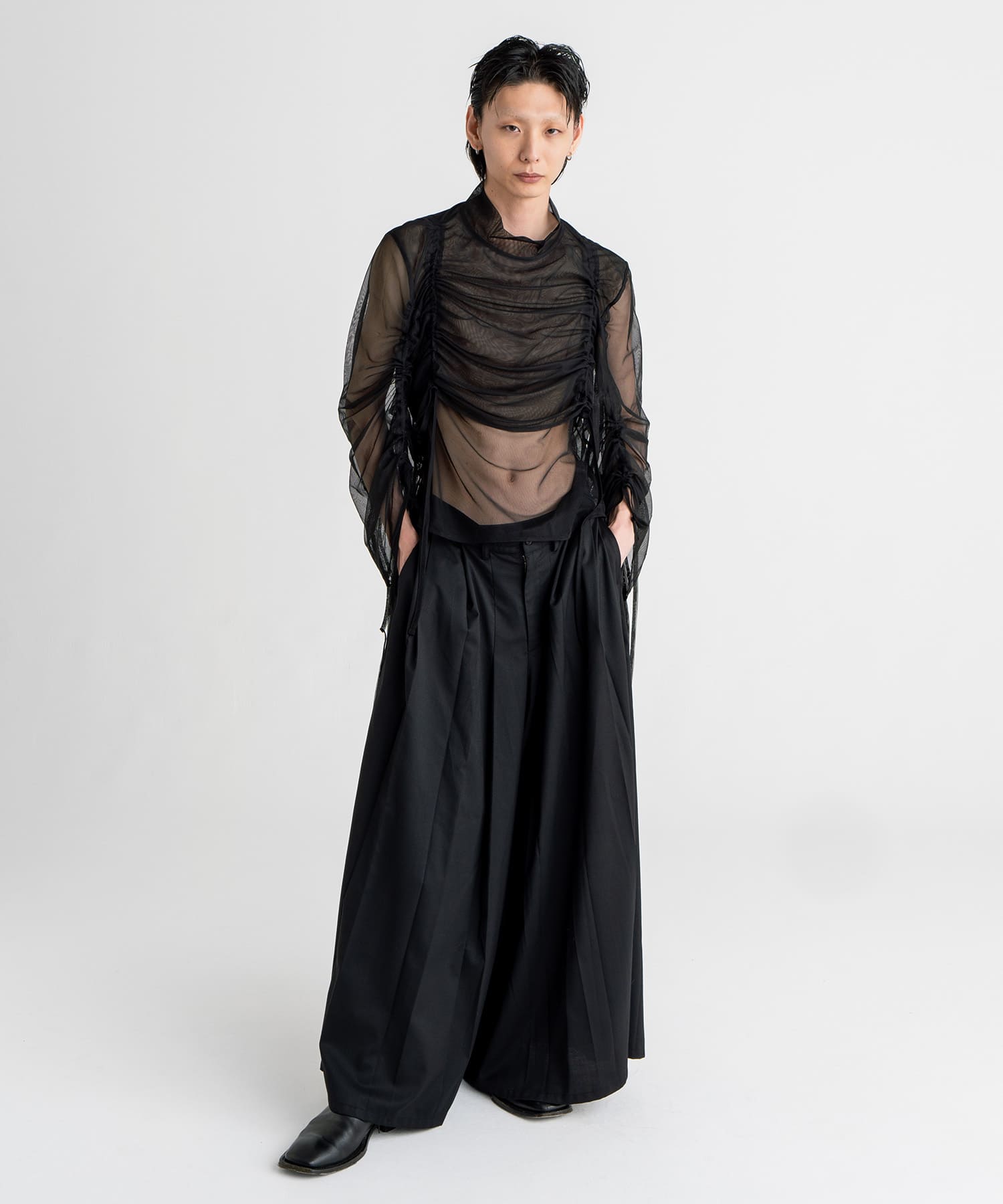shirring tulle top