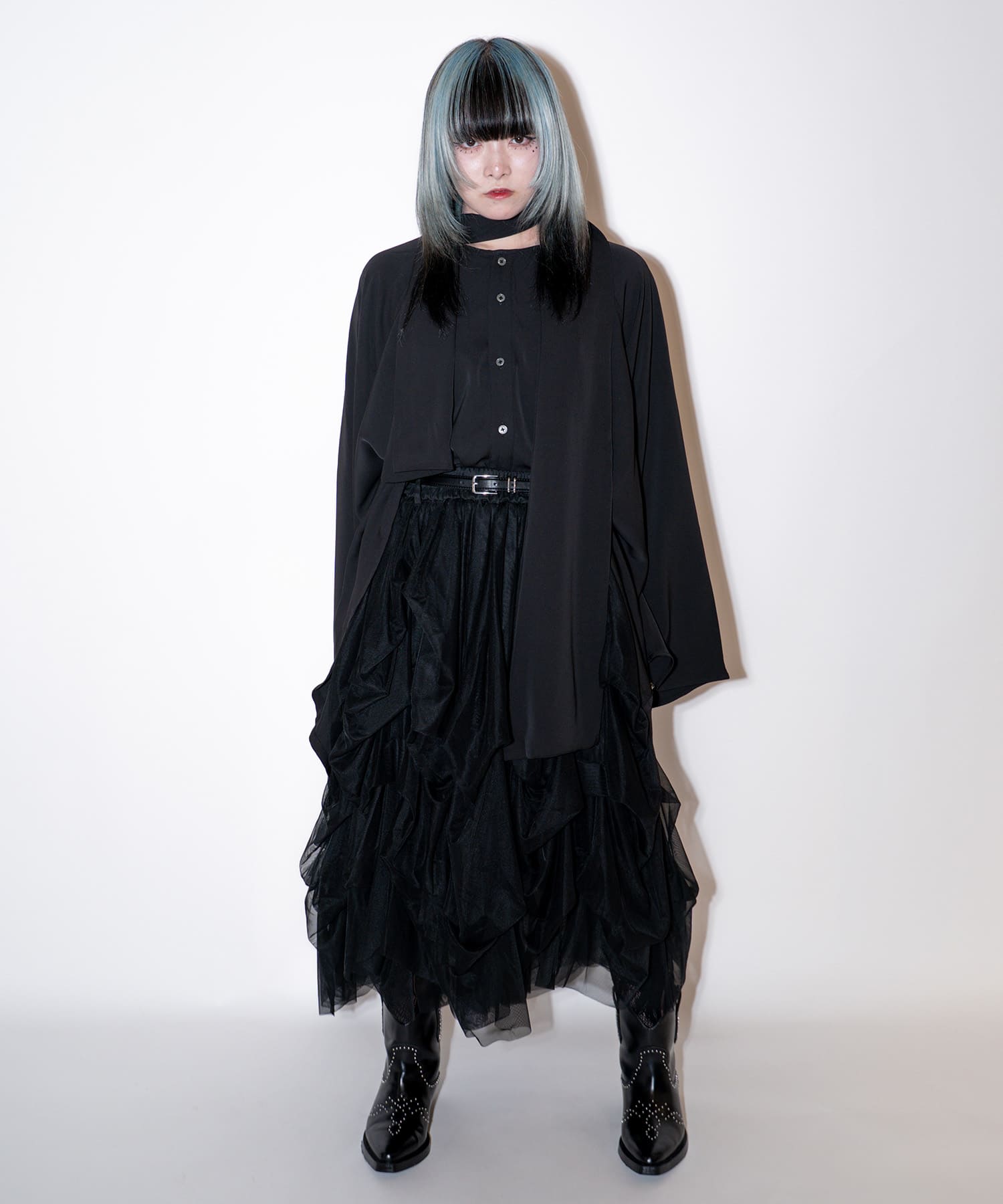 drape tie shirts BLK