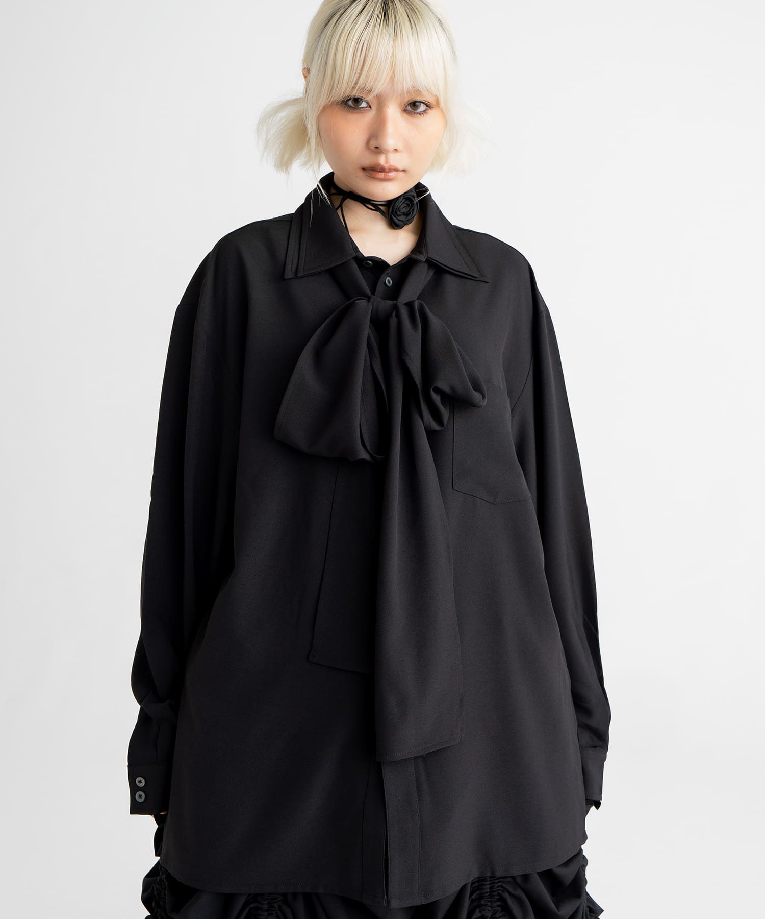 georgette ribbon shirt