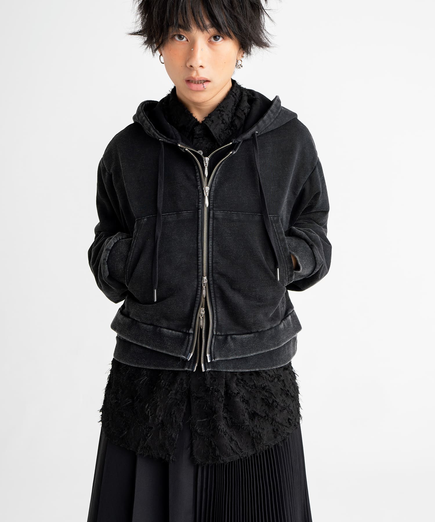 【PREORDER：8/15~】layered short hoodie