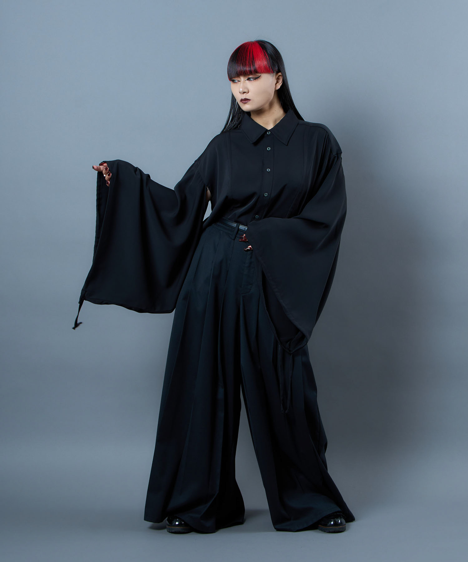 tuck pleats hakama pant