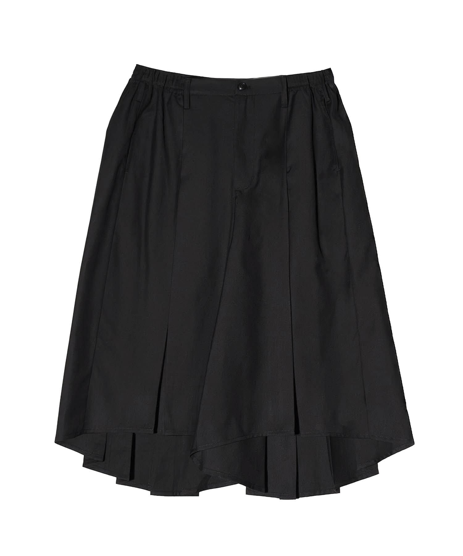 wavy hem pleats shorts
