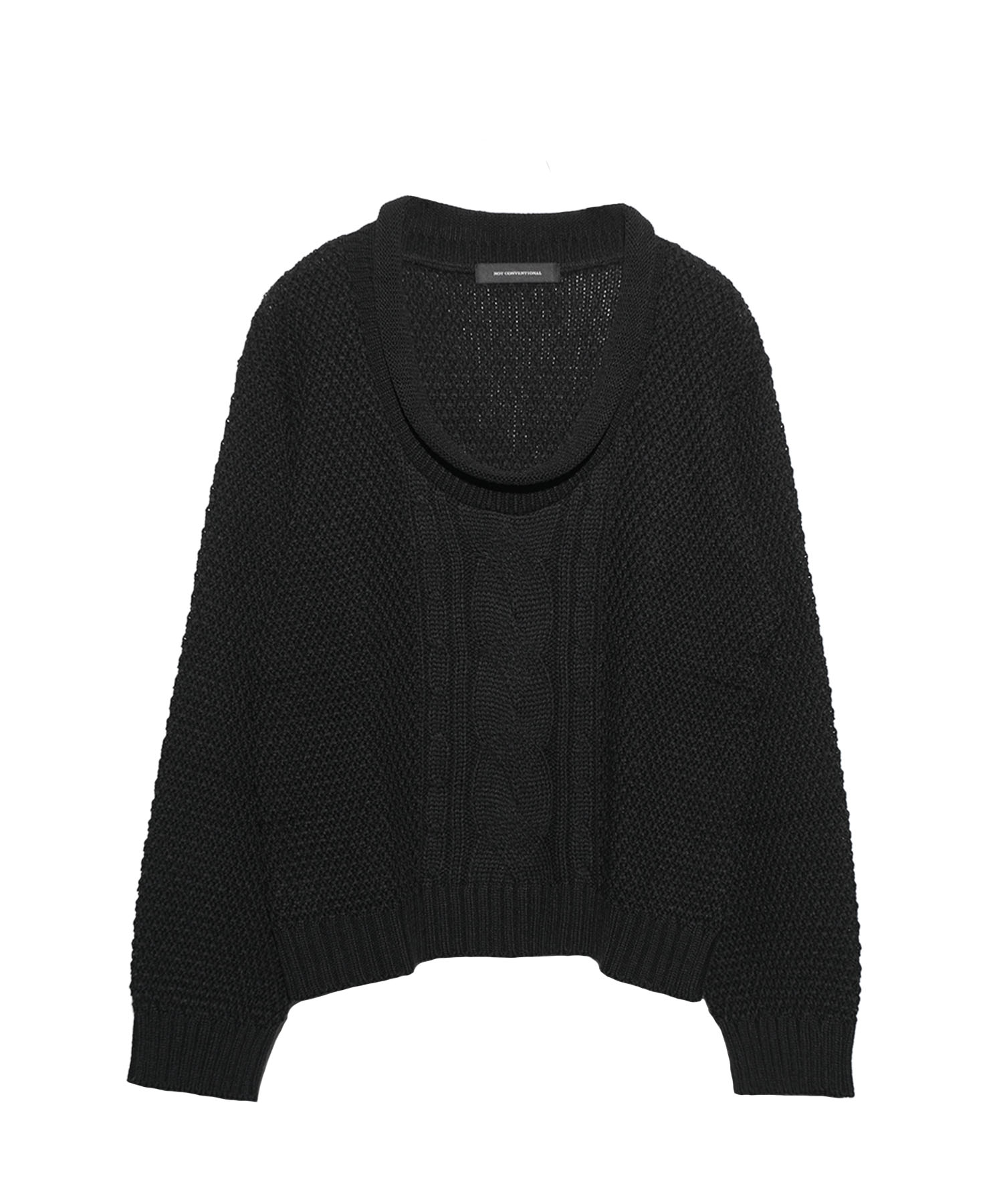 deep U cable knit