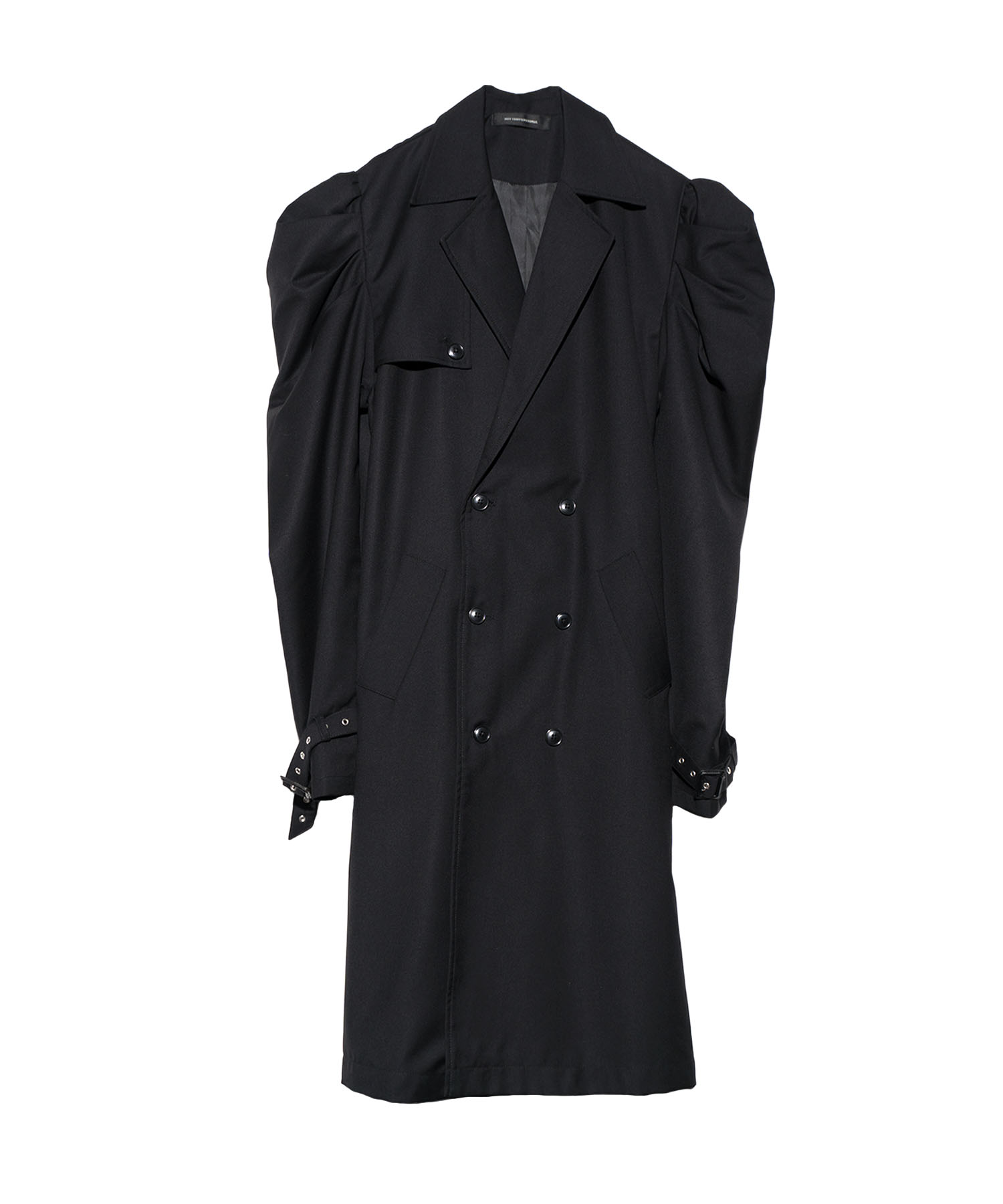 puff shoulder trench coat