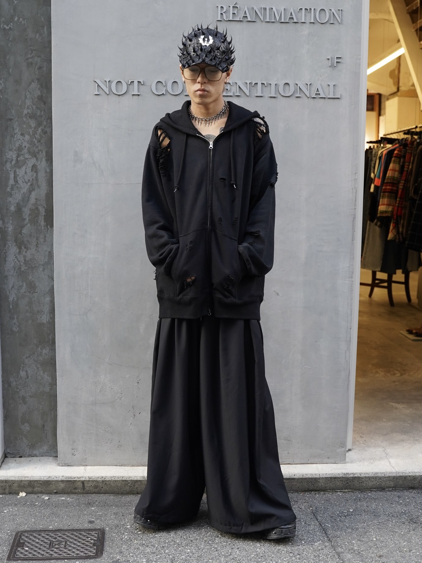 boro zip hoodie × hakama pant code