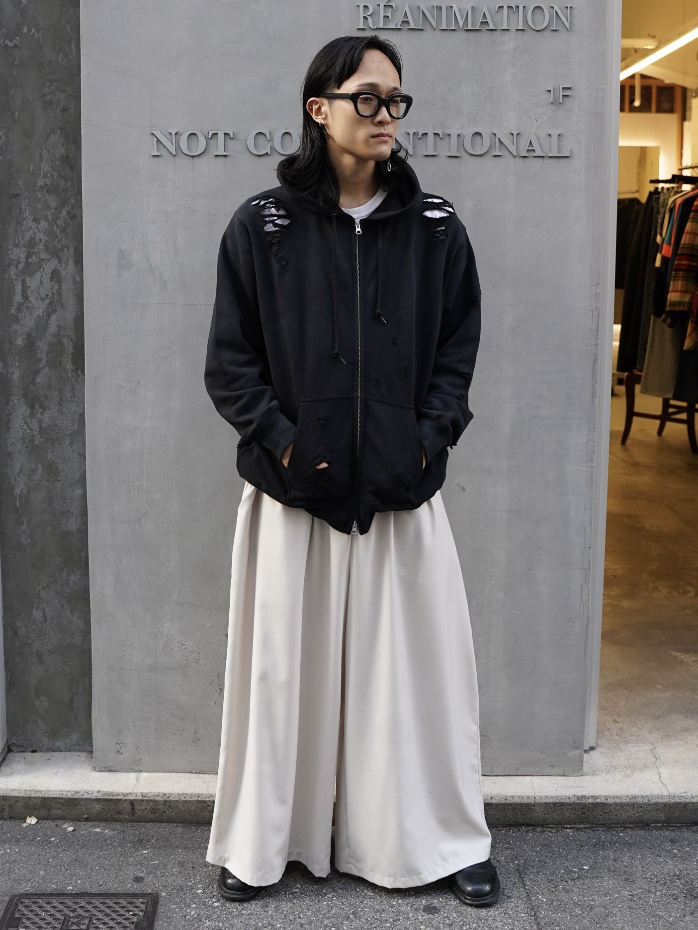 boro zip hoodie × hakama pant code