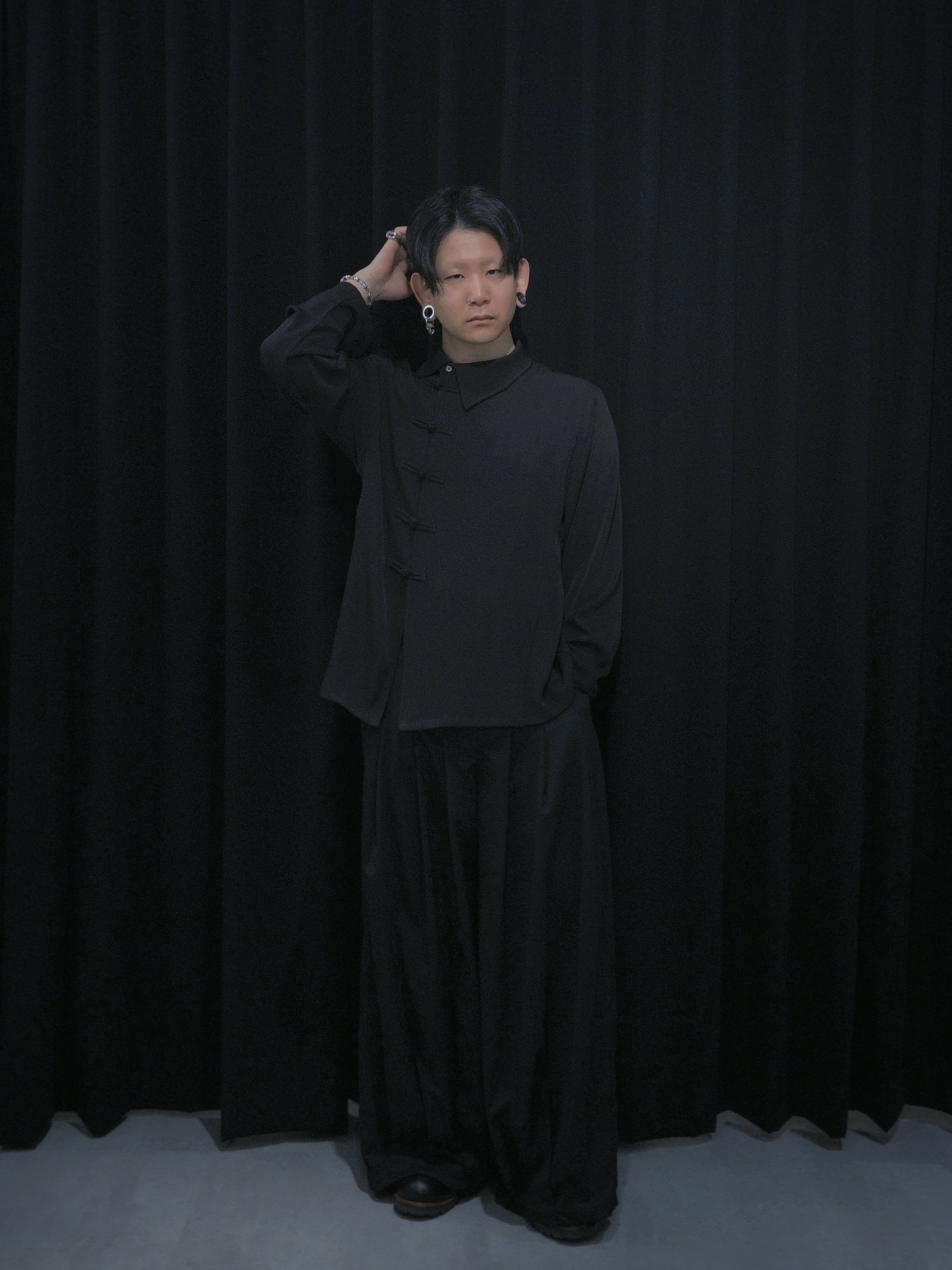 asymmetry china button shirts